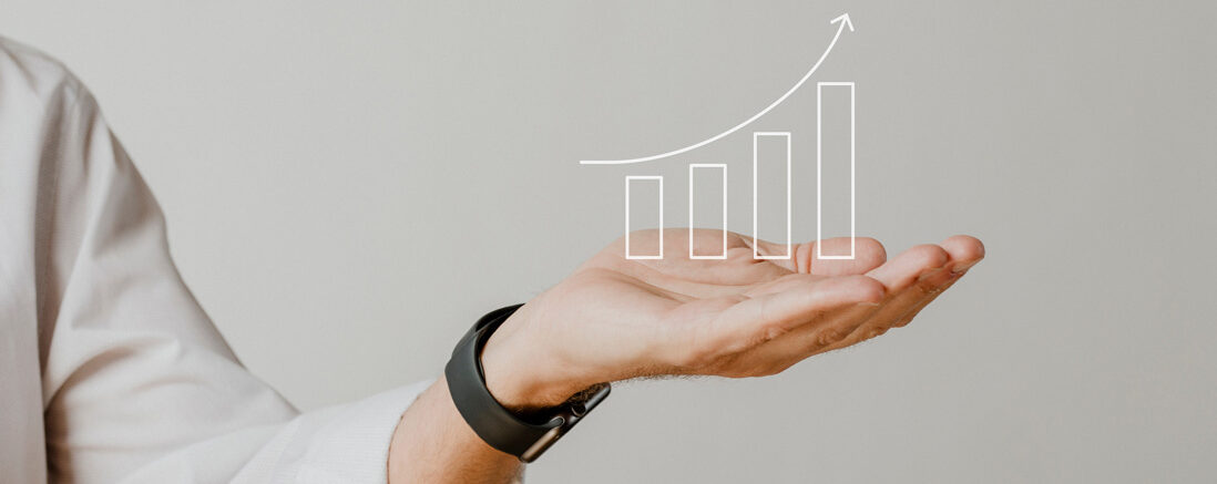 Presenting arm isolated on beige